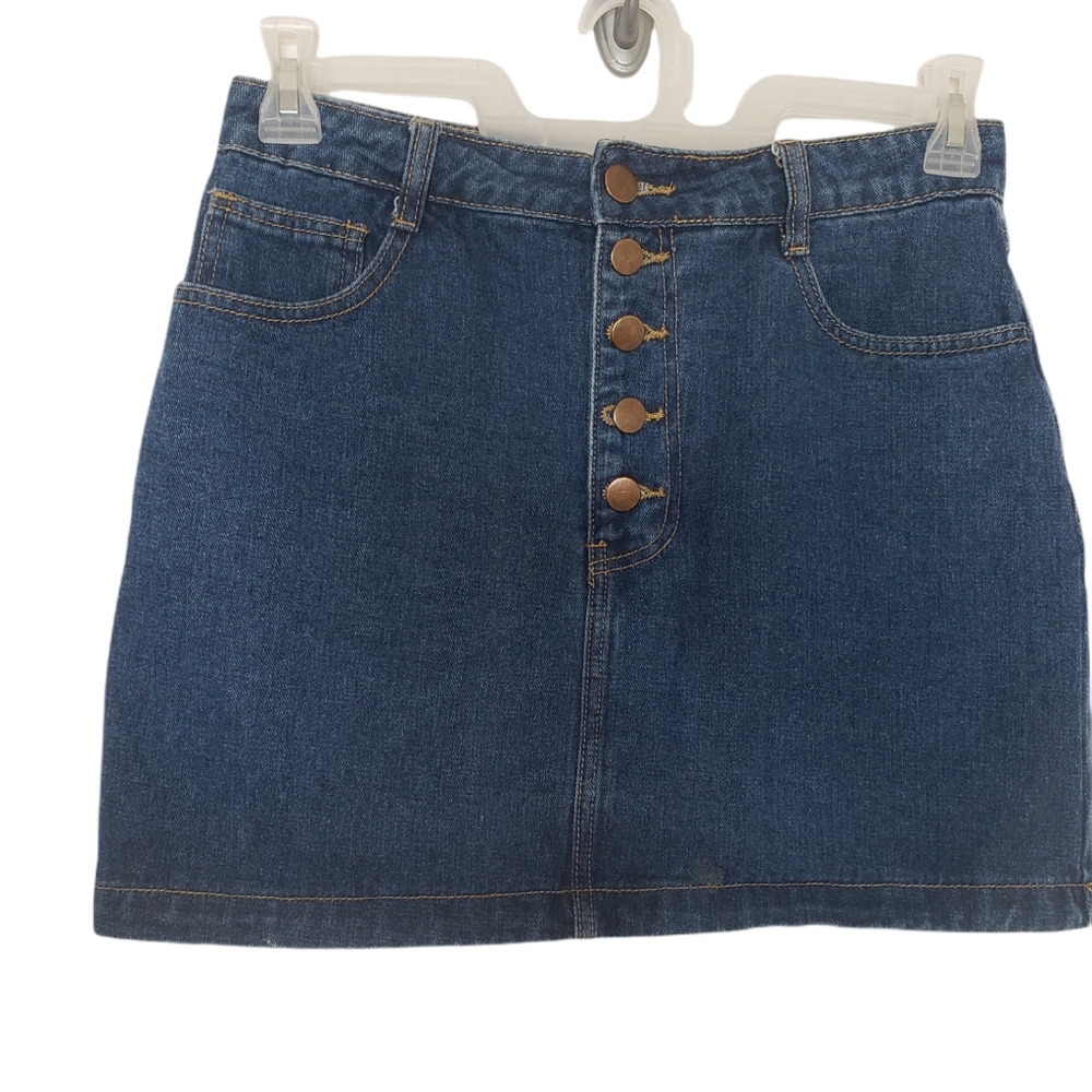 Forever 21 Rainbow Denim Mini Skirt Size M